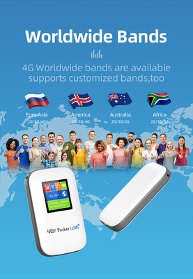 O router 4G móvel de MIFI com o modem de WiFi do bolso da tela 2700mAh-3000mAh destravou