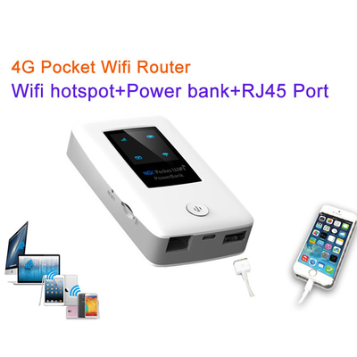 router sem fio do bolso de 5000mAh 4G com RJ45 Wan Lan Port
