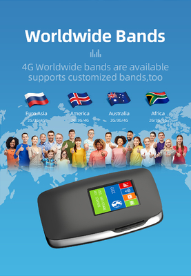 ponto quente móvel do router 150Mbps 4G WiFi de 2700mAh-3000mAh 4G Lte MiFi 15 dispositivos com painel LCD